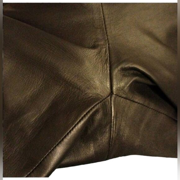 DKNYC Gauchos Buttery LAMB LEATHER Size 10 Black Crop Pants Wide Leg Modern Glam - Picture 9 of 12